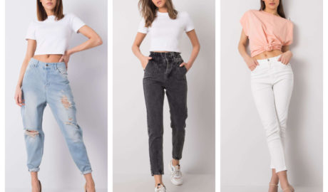 Jeansowe spodnie damskie typu mom fit