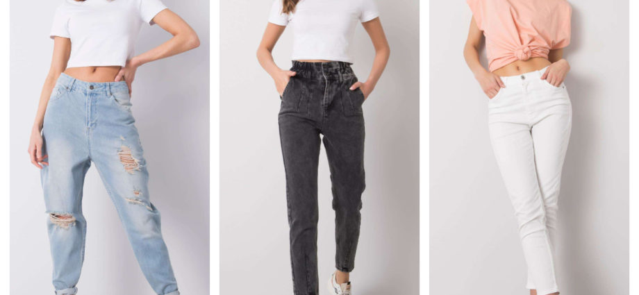 Jeansowe spodnie damskie typu mom fit