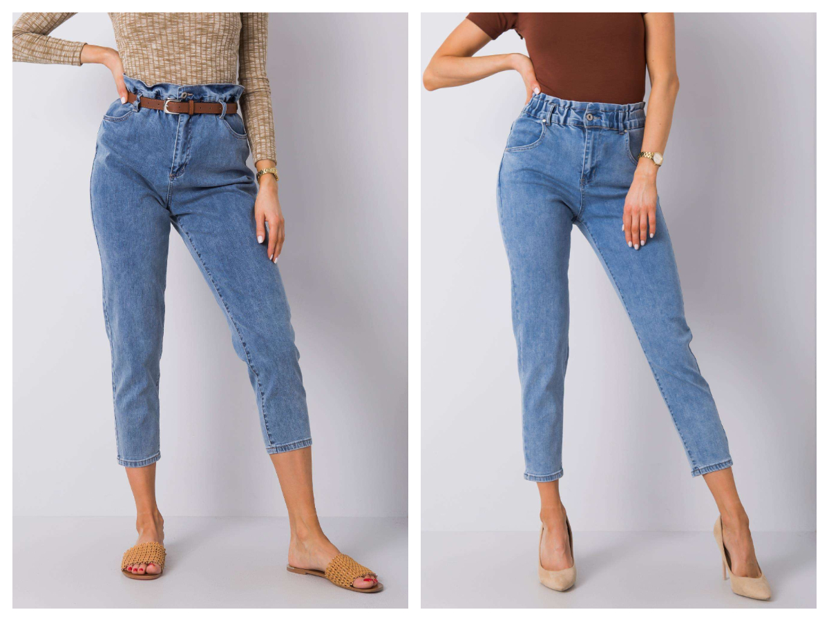 Jeansowe spodnie damskie z wysokim stanem