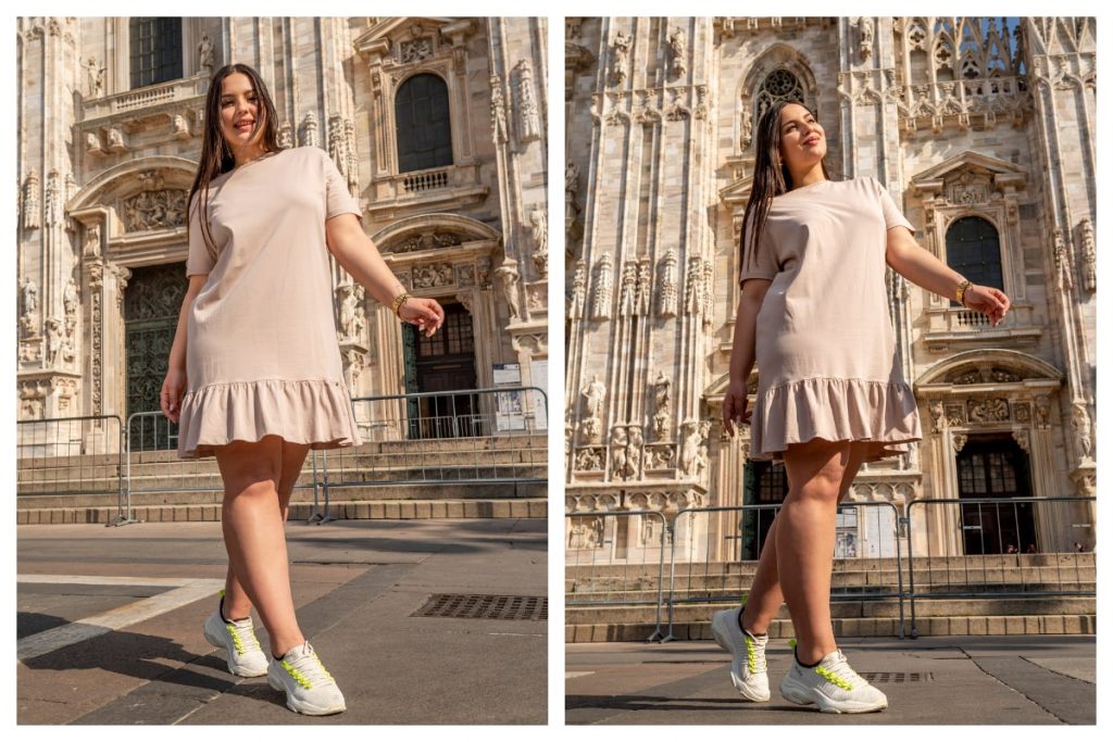 prosta beżowa sukienki basic plus size na każdą okazję