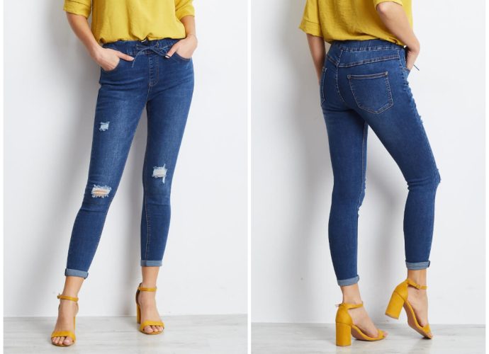 Jegginsy z wysokim stanem jako alternatywa jeansów.