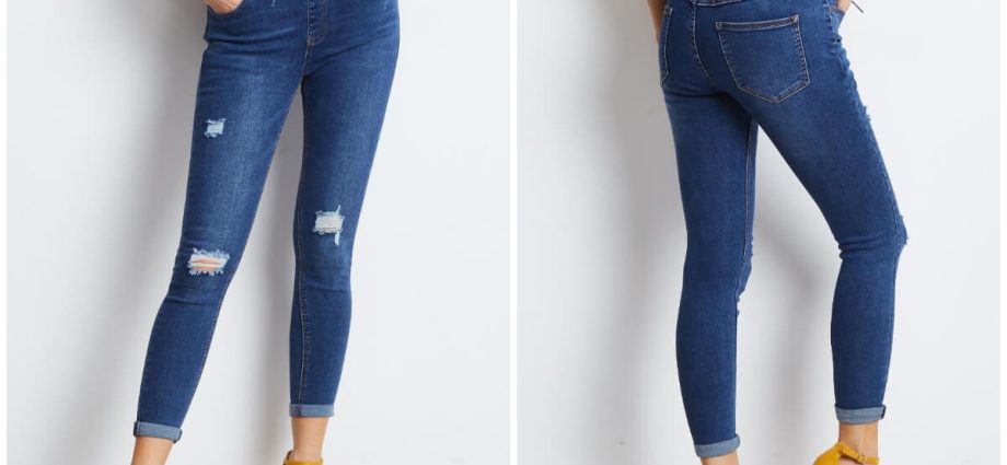 Jegginsy z wysokim stanem jako alternatywa jeansów.