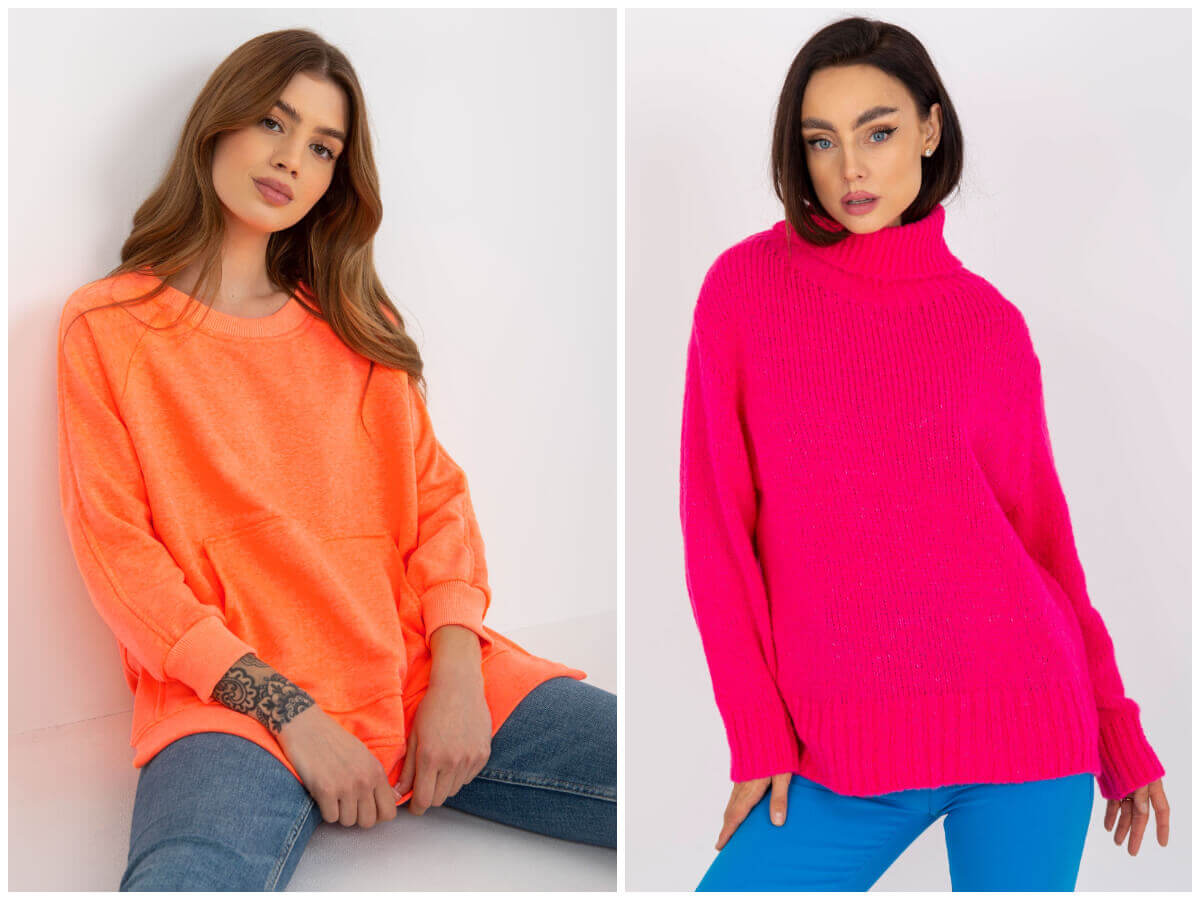 Neonowe kolory odzieży damskiej na jesień i zimę.