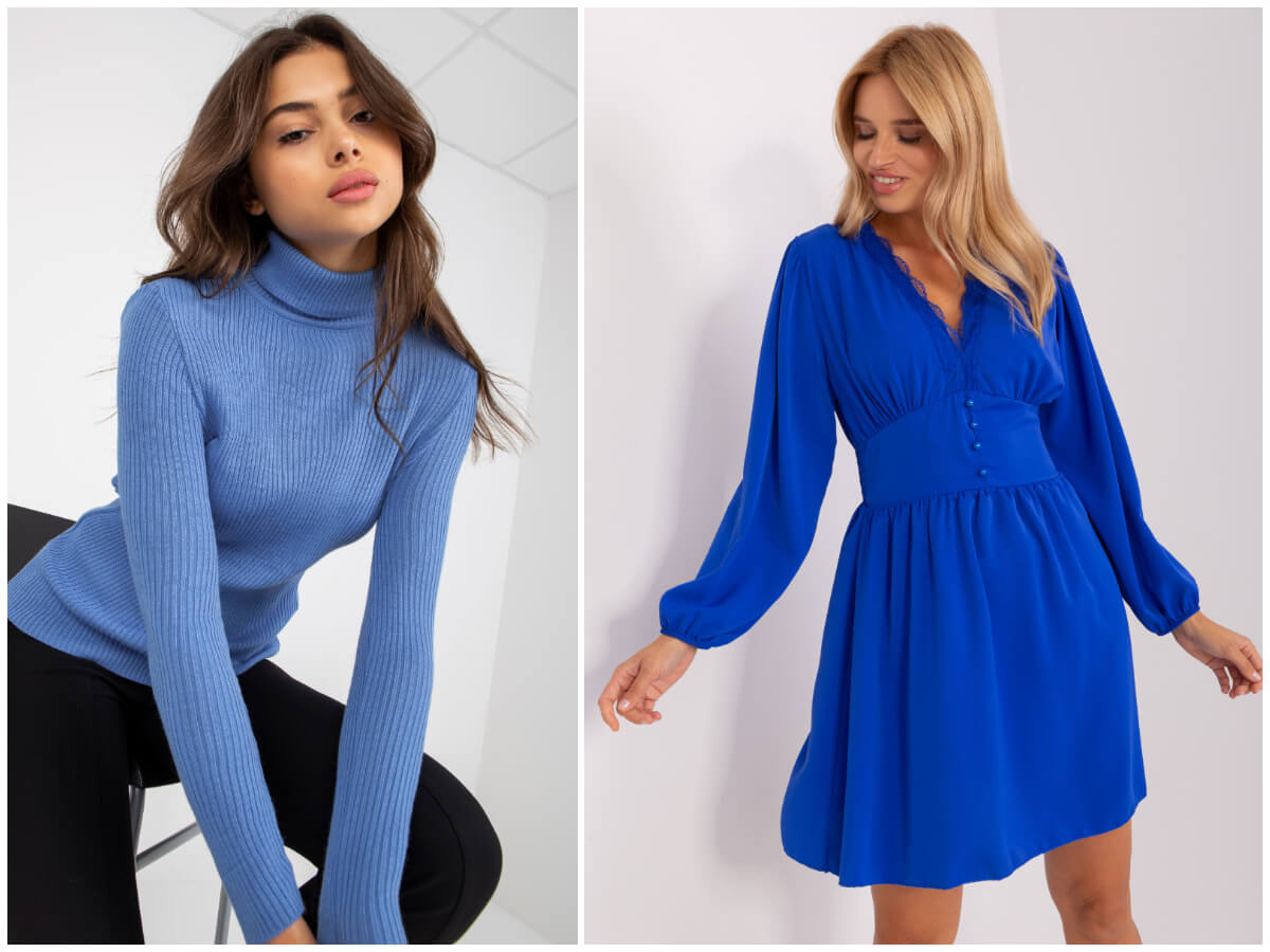 Jaki kolor pasuje do niebieskiego swetra?