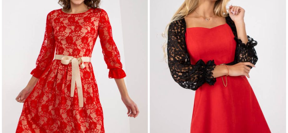Elegancka czerwona sukienka na święta w modnych fasonach.